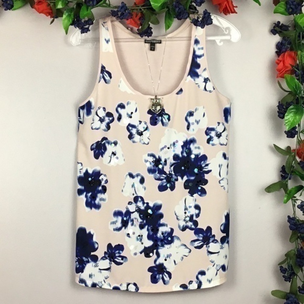 EXPRESS Artisan Sequins Tank Top Shirt Small